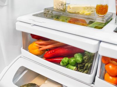 36" KitchenAid 25 Cu. Ft. Standard Depth French Door Refrigerator with Interior Dispense - KRFF305ESS