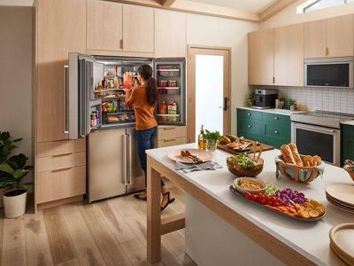 36" KitchenAid 19.4 Cu Ft Counter-Depth 4-Door Refrigerator - KRQC736RPS