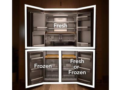 36" KitchenAid 19.4 Cu Ft Counter-Depth 4-Door Refrigerator - KRQC736RPS