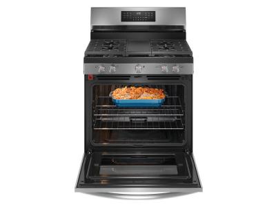 30" Frigidaire Gallery 5.1 Cu. Ft. Rear Control Gas Range with Total Convection - GCRG3060BF