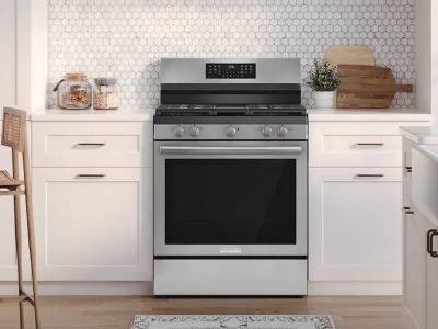 30" Frigidaire Gallery 5.1 Cu. Ft. Rear Control Gas Range with Total Convection - GCRG3060BF