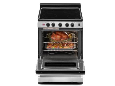 24" Whirlpool Freestanding Electric Range with Upswept SpillGuard  Cooktop - YWFE50M4HS