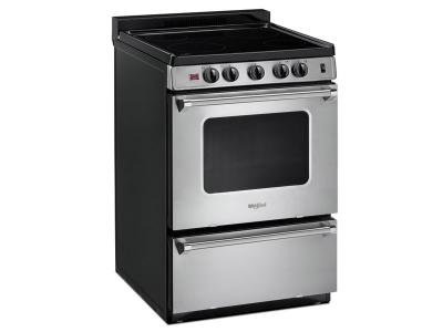 24" Whirlpool Freestanding Electric Range with Upswept SpillGuard  Cooktop - YWFE50M4HS