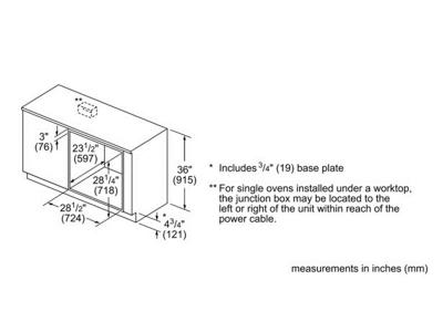 30" Bosch 4.6 Cu. Ft. Benchmark Series Single Wall Oven With Left Swing Door In Stainless Steel - HBLP451LUC