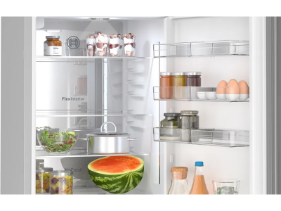 Bosch Freestanding 2-Door Bottom Mount Counter Depth Refrigerator with Ice Maker in Black Glass - B24CB80ESB