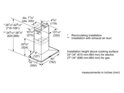 30" Bosch 800 Series Chimney Hood Black Stainless Steel - HCP80641UC