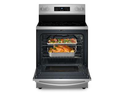30" Whirlpool 5.3 Cu. Ft. Energy Star Electric Range with Air Cooking Technology No Preheat Air Fry and Air Baking and Self Clean - YWFES5030RZ