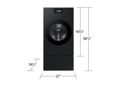 Samsung Bespoke AI Laundry Combo Pedestal with Storage Drawer in Brushed Black - WE702NB/US