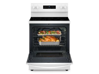 30" Whirlpool 5.3 Cu. Ft.  Energy Star Electric Range with Air Cooking Technology No Preheat Air Fry and Air Baking and Self Clean - YWFES5030RW