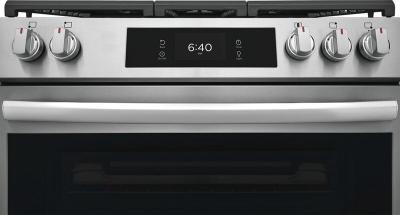 30" Frigidaire Gallery Front Control Gas Range with Stone-Baked Pizza - GCFG3070BF