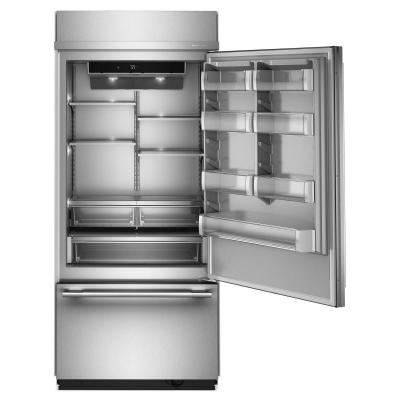 36" KitchenAid 20.8 Cu. Ft. Built-In Bottom Mount Refrigerator with Platinum Interior - KBBR336SPS