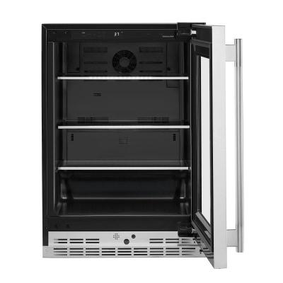 24" KitchenAid Undercounter Refrigerator with Glass Door and Shelves with Metallic Accents - KURR524SPS