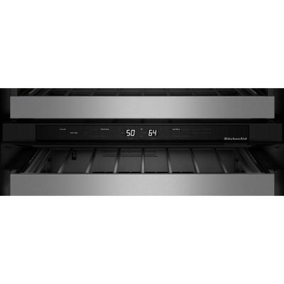 24" KitchenAid Undercounter Wine Cellar with Full-Extension Metal-Front Racks - KUWL324SSB