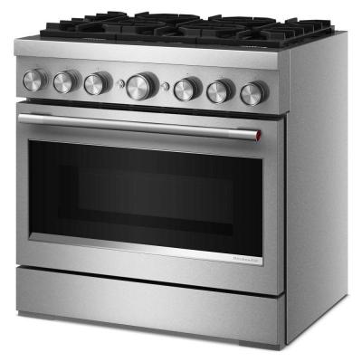 36" KitchenAid 6 Burner Commercial-Style Dual Fuel Range - KFDS936SSS