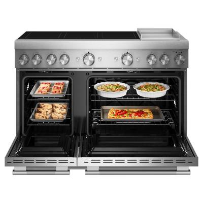 48" KitchenAid 6-Element Induction Freestanding Commercial-Style Range with Griddle - KFID948SSS