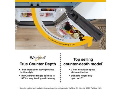 36" Whirlpool 23.4 Cu. Ft. True Counter Depth 3-Door French Door Refrigerator - WRFC5036RZ