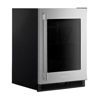 24" KitchenAid Undercounter Refrigerator with Glass Door - KURR324SSB