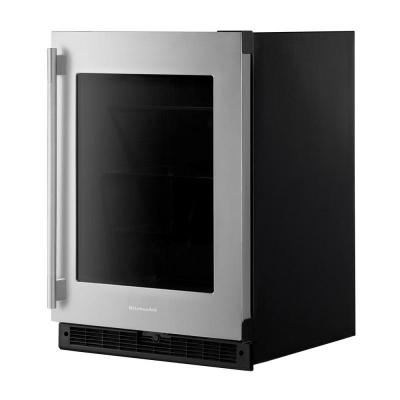 24" KitchenAid Undercounter Refrigerator with Glass Door - KURR324SSB