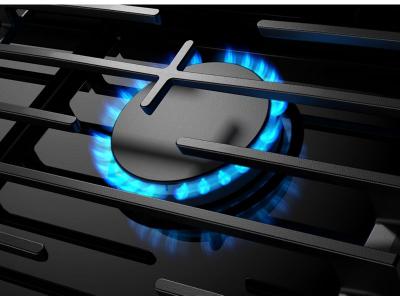 36" Whirlpool Gas Cooktop with EZ-2-Lift Hinged Cast-Iron Grates - WCGK5036PB