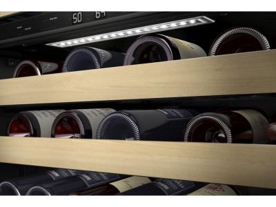 24" KitchenAid Undercounter Wine Cellar with Full-Extension Wood Front Racks - KUWR524SPS