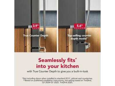 36" Kitchenaid 24 Cu. Ft. Counter-Depth French Door Refrigerator - KRFC236SBE