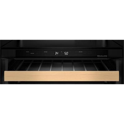 24" KitchenAid Undercounter Wine Cellar with Full-Extension Wood-Front Racks - KUWR524SJP