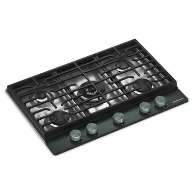 30" Kitchenaid Gas-on-Metal Cooktop with an Integrated Wok Grate - KCGK530SJP