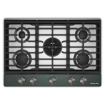30" KitchenAid Gas-on-Metal Cooktop with an Integrated Wok Grate - KCGK730SJP